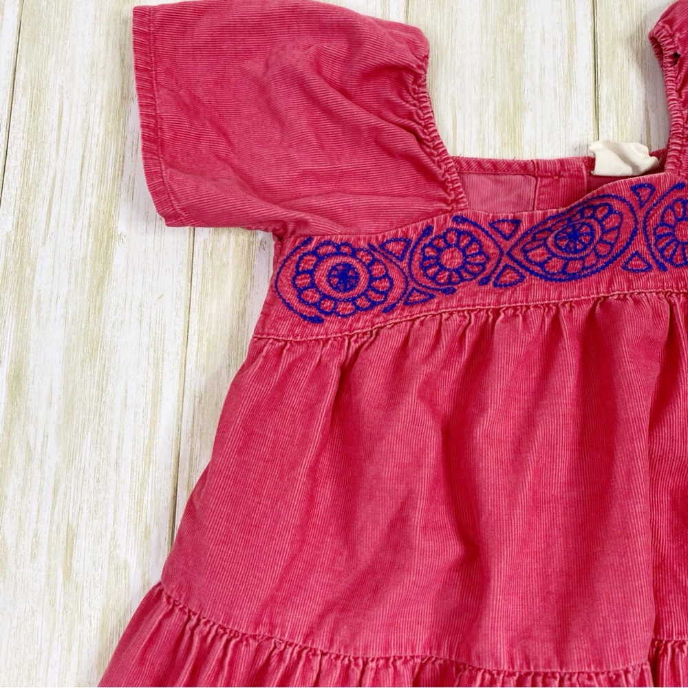 Mini Boden Pink Corduroy Embroidered A-line Dresd - Picture 2 of 6